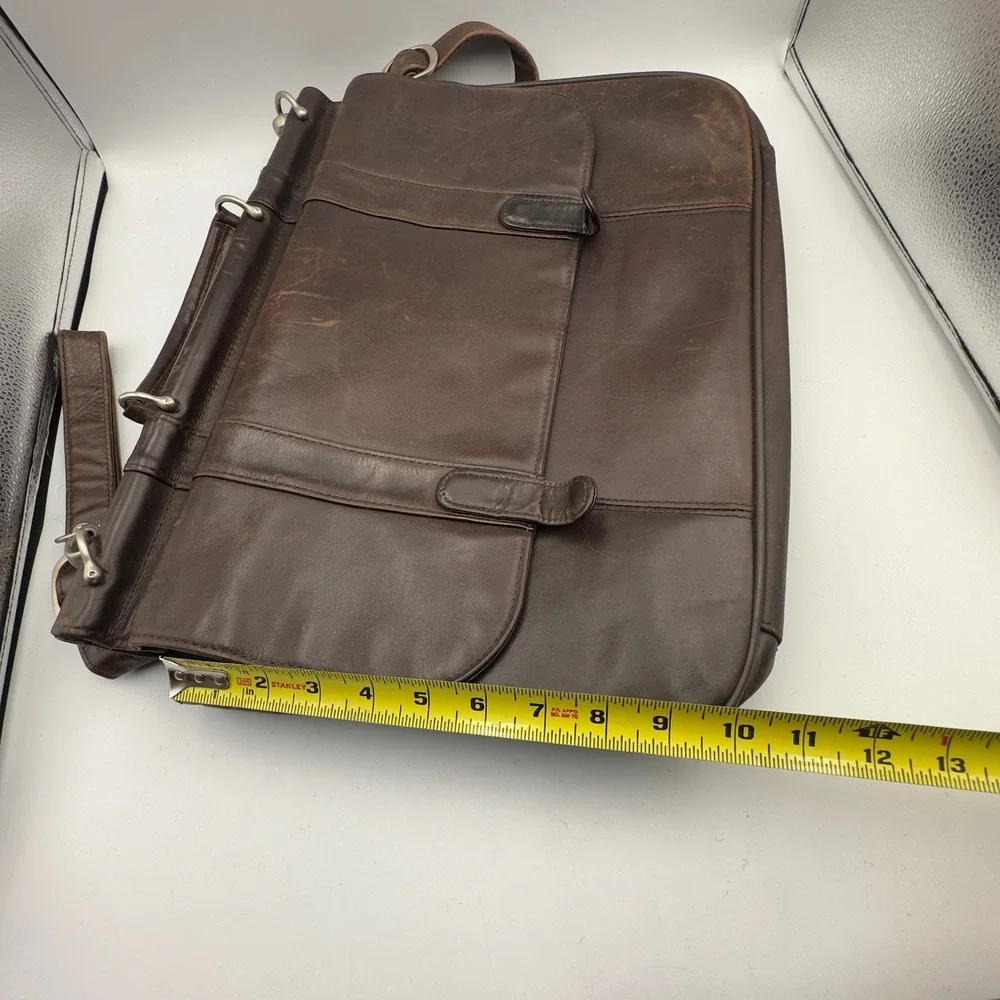 Samsonite Business Casual Series 113 Brown Leather Messenger Bag Briefcase
